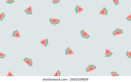 Cute watermelon fruits pattern background vector design
