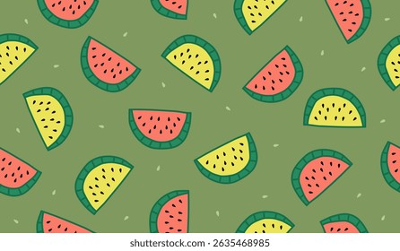 Diseño lindo del Vector del fondo del patrón de las frutas de la sandía