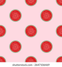 Design de vetor de fundo de padrão de frutas de melancia bonito