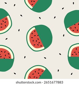 Niedliche Wassermelone Früchte Muster Hintergrund Vektordesign