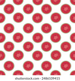 Cute watermelon fruits seamless  pattern background vector design. On a white background.