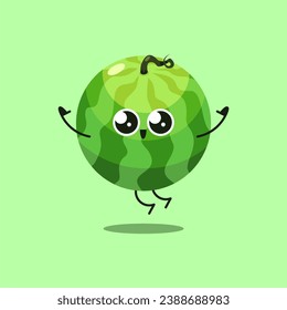 Cute watermelon happy simple isolated vector image