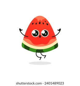 Cute watermelon happy simple isolated vector image