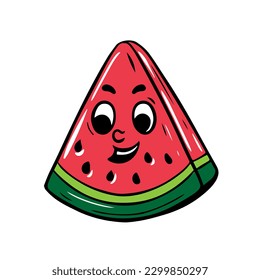 Icono de la sandía corta Icono de diseño plano Ilustración del vector