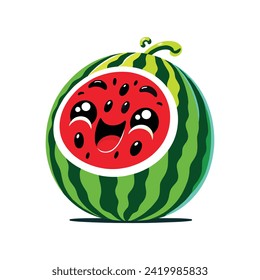 Cute Watermelon Illustration graphics design 