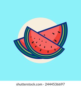 cute watermelon illustration or icon