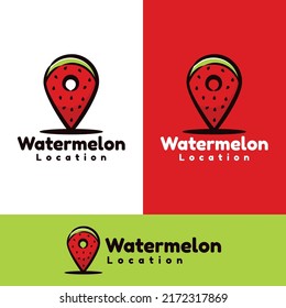 cute watermelon location art illustration