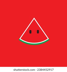 cute watermelon logo on red background