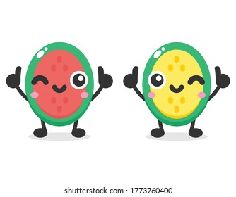 der süße Wassermelonmaskottcharakter