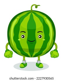 Cute Watermelon Mascot Character Vector Illustration