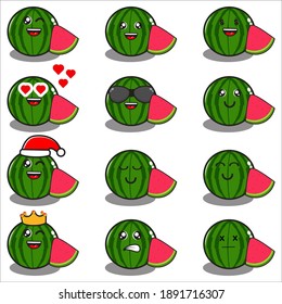 cute watermelon mascot collection bundle set