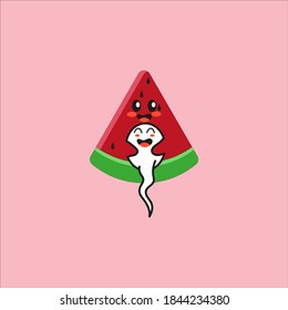 Cute watermelon mascot vector design . fruit icon