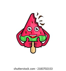 cute watermelon mascot vector illustration
