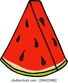 Cute watermelon on white background. Vector image.
