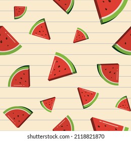 Cute watermelon pattern and seamless
