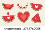 Cute watermelon slice collection set