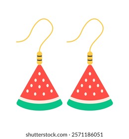 Cute Watermelon Slice Earrings Illustration