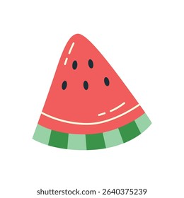 Cute Watermelon Slice Hand Drawn Summer Fruit Illustration