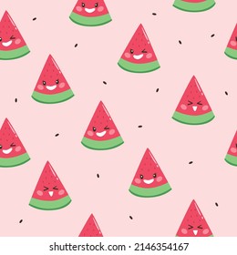 Cute watermelon slices seamless patten