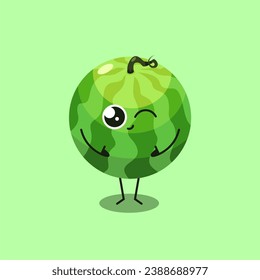 Cute watermelon smile simple isolated vector image