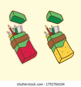 Cute Watermelon Stationary Case Vector Illustration