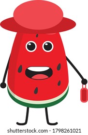 cute watermelon cute style and can be printed on media clothes, brochures and the like