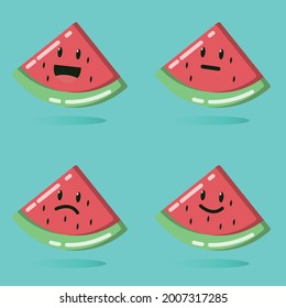 Cute watermelon vector graphic. Perfect for children books, summer background or banner, etc
