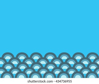 cute wave in the sea cartoon background vector EPS10