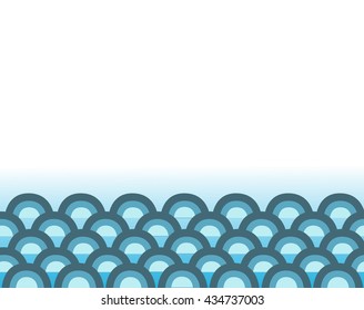 cute wave in the sea cartoon background vector EPS10