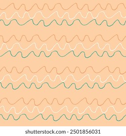 Cute wavy hand drawn stripes pattern