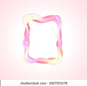 Cute wavy pink photo frame vector