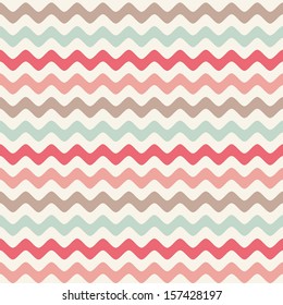 Cute wavy seamless vector pattern in mint green and candy colors.