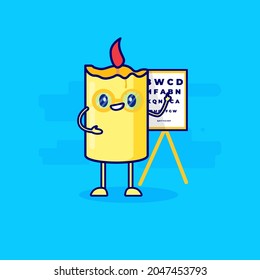 cute wax character mascot reading
