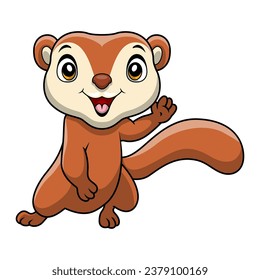 Cute weasel cartoon on white background