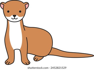 Cute weasel cartoon vector illustration