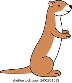 Cute weasel cartoon vector illustration