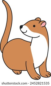 Cute weasel cartoon vector illustration