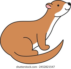 Cute weasel cartoon vector illustration