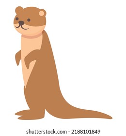 Cute weasel icon cartoon vector. Marten animal. Funny tail