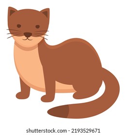 Cute weasel icon cartoon vector. Carnivore animal. Domestic mammal