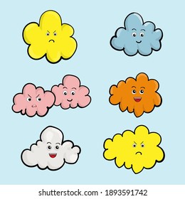Cute weather collection hand drawn style vector illustration 