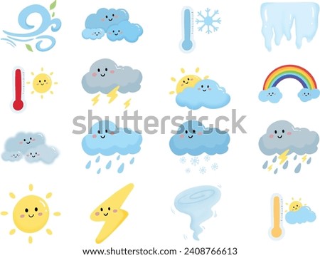 cute weather hand drawing, temperature , sunny