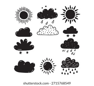 Paquete lindo del conjunto del icono del Clima