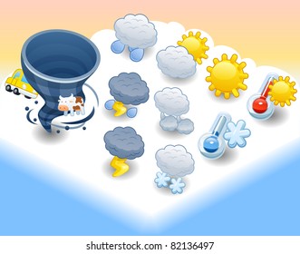 cute weather icon set | Elegant Series