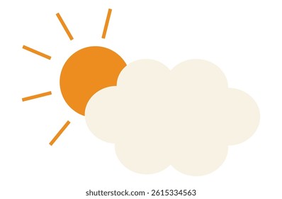 Cute Weather Illustration with Cloud and Sun