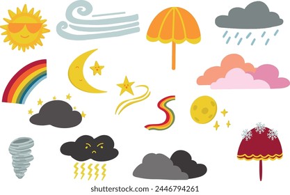 Cute Weather Illustration Set Collection