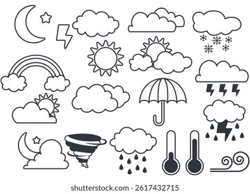 Cute weather, illustration vector cartoon, weather