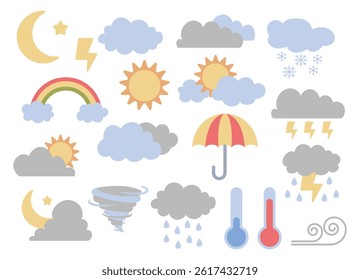 Cute weather, illustration vector cartoon, weather