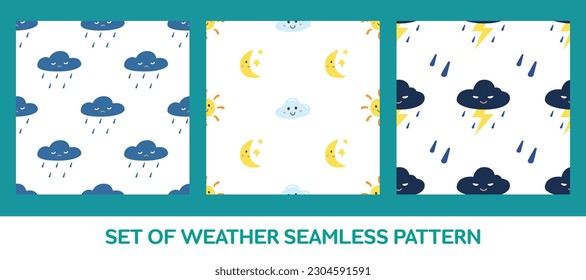 cute weather seamless pattern background