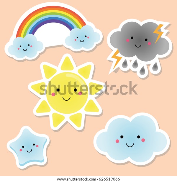 Vector De Stock Libre De Regalias Sobre Clima Y Elementos Del Cielo Sol626519066